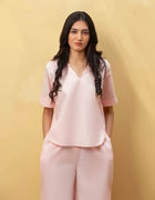 MJ-POPLIN PLEAT DETAIL TOP