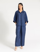 MJ-LINEN BATWING COLLARED SHIRT WITH TROUSER