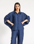 MJ-LINEN BATWING COLLARED SHIRT WITH TROUSER